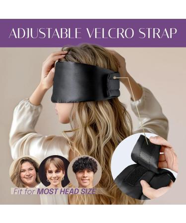 Silk Sleep Mask - 100% Mulberry Silk Adjustable Large Size for Total Blackout Soft & Breathable | Anti-Wrinkle Eye Mask (Black - Buy Online on GoSupps.com
