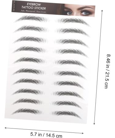 POPETPOP 20 Pcs Imitation Eco Eyebrow Sticker Water Proof Stickers False Eyebrows Imitation Eyebrow Hair 3d 1 count (Pack of 1) Blackx2pcs - Buy Online on GoSupps.com