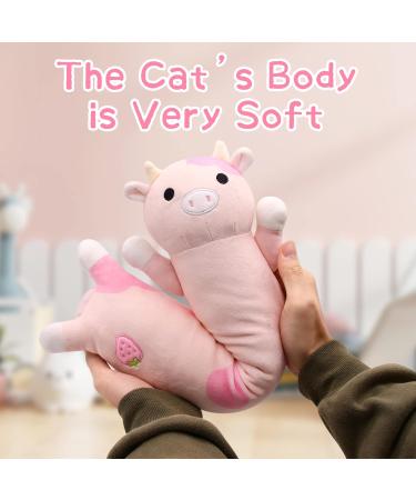 Desdfcer Long Cow Pillow - 47cm Cute Strawberry Stuffed Plushie for Kids Gifts - Home Car Decoration - Pink - Buy Online on GoSupps.com