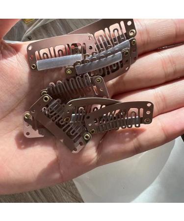 20 Pcs 32mm Brown Metal Snap Clips for Hair Extensions and Wefts - Buy Online on GoSupps.com