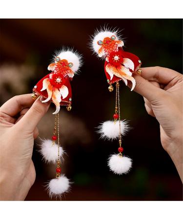 AJOIDR Festive Embroidered Hair Clip Sweet Girls Cute Hair Barrettes Clip Headwear Pompoms Accessories for Women Girls - Buy Online on GoSupps.com