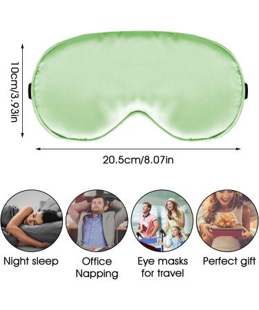 Lusofie 4Pcs Silk Sleep Masks Set - Adjustable Strap Eye Covers for Sleeping, Night Travel, Nap - Satin Eyeshade for Girls (Pink/White/Green/Emerald) - Buy Online on GoSupps.com