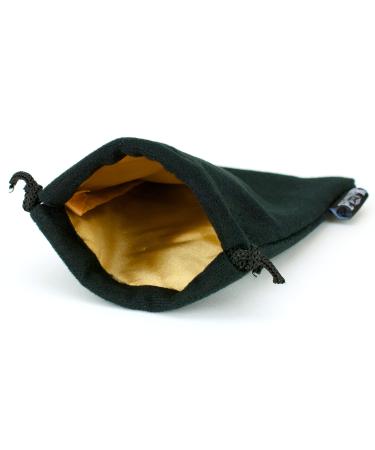 Classic Large Dice Bag - 5x8 Inches with Drawstring Closure and Durable Design - Holds 100+ Polyhedral Dice (Gold Interior)
