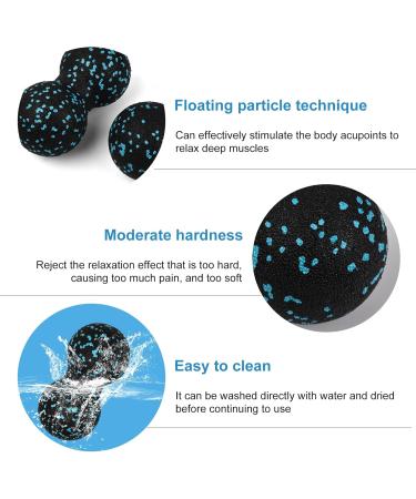 Xzeemo Fascia Ball Set - Single & Double Massage Balls for Trigger Point Release | Relieve Pain & Enhance Fascia Training - Light Blue - Buy Online on GoSupps.com