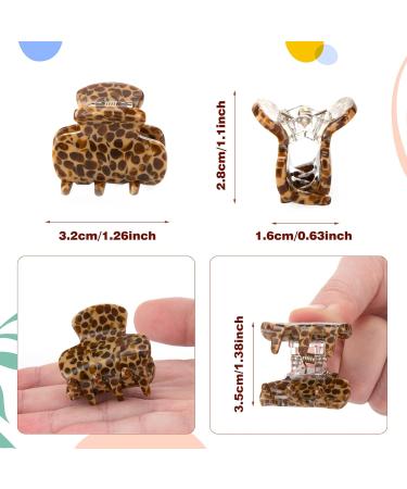 Cobahom 6 Pack Small Hair Claw Clips - Leopard Mini Cellulose Acetate Jaw Clamps for Styling - Non-Slip Cute Hair Accessories for Women and Girls - Buy Online on GoSupps.com