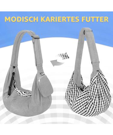 Slowton Dog Carrier Bag - Adjustable Shoulder Strap Front Bag Design for Outdoor Walks - Gray-Sweater Fabric (S Pets 1.3-3.6kg) - Buy Online on GoSupps.com