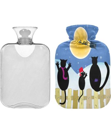 Christmas with Cats Hot Water Bottle - 2L Fleece Cover for Comfort & Warmth | Ideal for Hot & Cold Compresses - International Shipping Available - Buy Online on GoSupps.com
