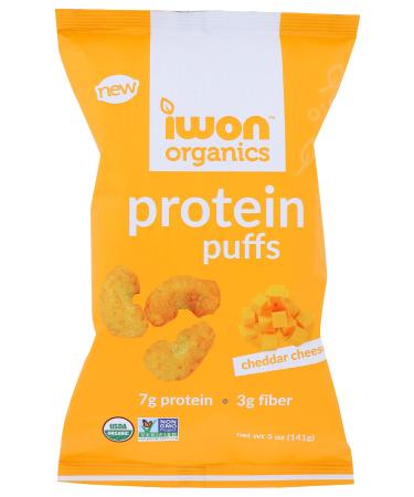Iwon Organics, Puffs Protein Cheddar Cheese Organic, 5 Ounce