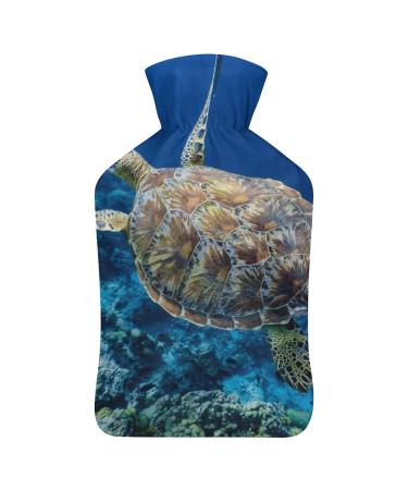 Hot Water Bottle With Lid Sea Turtle Rubber Hot Water Bag For Pain Relief Cramps Foot Warmer Hot And Cold Therapy