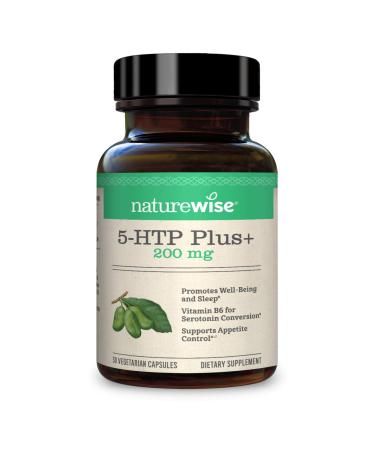 NatureWise 5-HTP Plus+ 200 mg 30 Vegetarian Capsules