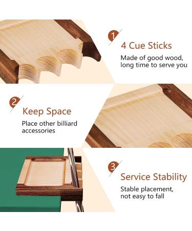 Meooeck Portable Wooden Pool Cue Holder - Weighted Billiard Accessories for 4 Cues - Buy Online on GoSupps.com