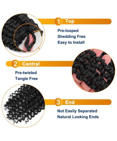 Passion Twist Hair - 10 Inch 8X Pretwisted Crochet Hair for Women - Short Pre Looped Synthetic Braiding Extensions - Buy Online on GoSupps.com