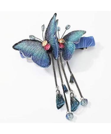 amangul Beautiful Blue for Butterfly Spring Clip Hairpin Hair Clips Hair Barrette onytail Hair Clip for Friend Birthday - Buy Online on GoSupps.com