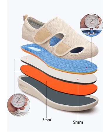 Buy Diabetic Foot Shoes for Men - Adjustable Edema Sneakers for Swollen Feet Arthritis Relief Elderly Comfort - Black Gray Size 12 - Buy Online on GoSupps.com