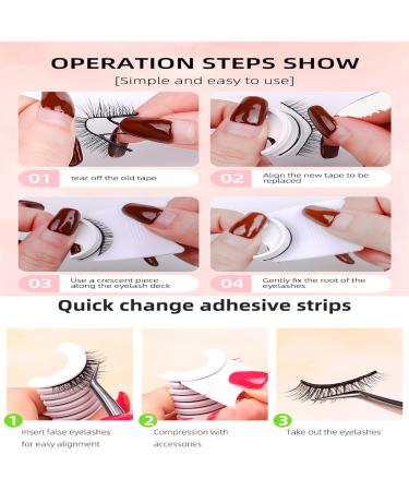 Self Adhesive Eyelashes - 2 Pcs Reusable No Glue False Lashes + 10 Transparent Waterproof Strips for Natural Look - Easy Application w08-T - Buy Online on GoSupps.com