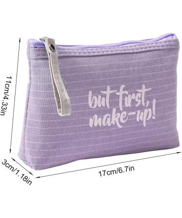 QiKuver 2-Piece Canvas Cosmetic Bag Set - Portable Makeup Bags for Travel & Daily Use | Multifunctional Zipper Pouches for Cosmetics - Buy Online on GoSupps.com