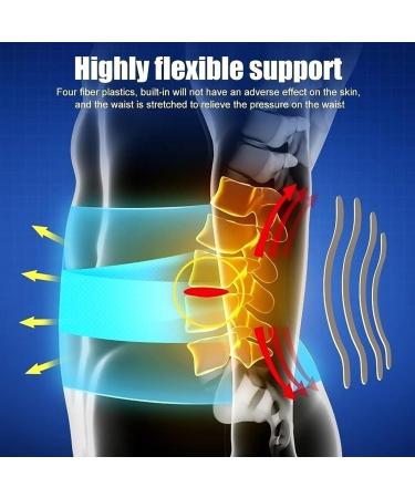 Buy Lumbar Back Brace Support Belt - Pain Relief & Massage Band for Herniated Disc Sciatica & Scoliosis - Unisex Breathable Size L Blue/Black - Buy Online on GoSupps.com