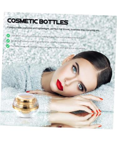 Healeved Cream Bottle Lotion Jar Terrarium Glass Container with Lid Empty Cosmetic Sample Holder Mini Cosmetic Container Cosmetics Bottle Multipurpose Travel Bottled Pp Inner 7.1X6X6CM Golden - Buy Online on GoSupps.com