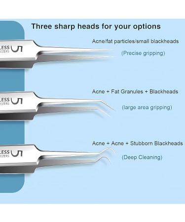4 Pcs Pimple Blackhead Remover Tool Kit 4-in-1 Blackhead Comedone Acne Professional Stainless Pimples Comedone Extractor with Portable Case (Silver) - Buy Online on GoSupps.com