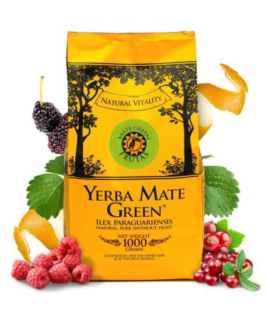 Yerba Mate Green Frutas 1kg - Fruity Mate Tea with Crane Berry & Goji Berries | Traditional Paraguayan El Pajaro 50g Mixed Fruits - Buy Online on GoSupps.com