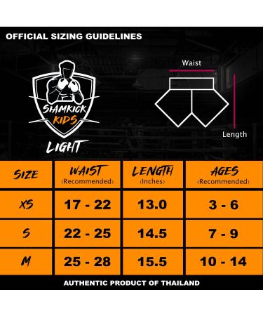 Siamkick Youth Light Muay Thai Shorts for Kids | X-Small Red & Black | Boxing Kickboxing MMA Training Trunk for Boys and Girls (4-12 Years) - Buy Online on GoSupps.com