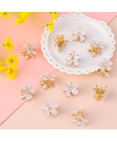 12 Mini Flower Hair Clips - Trendy Non-Slip Plastic Hair Accessories for Valentine's Day Weddings & Beach Parties - Buy Online on GoSupps.com