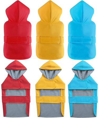 LeerKing Hooded Dog Raincoat | Waterproof Jacket with Cotton Lining | 10 Sizes | Leash Hole | Yellow | Medium - Buy Online on GoSupps.com