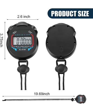 Digital Stopwatch Timers Sports Stopwatch Water Resistant Stopwatch Hand Held LCD Chronograph with Date  Time and Alarm Function for Sports Fitness Trainers and Referees Use 2 - Buy Online on GoSupps.com