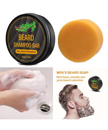 Beard Cleanser Shampoo Bar | Reduce Gray Hair Smooth & Nourish Your Beard - Buy Online on GoSupps.com
