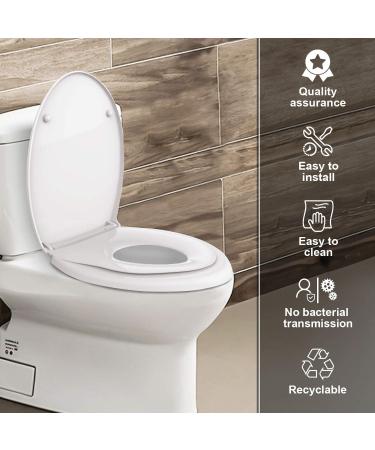 Todeco 2-in-1 Round Toilet Seat with Built-in Potty Training Seat - Slow Close & Easy Remove - White - Ideal for Toddlers and Adults - Buy Online on GoSupps.com