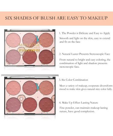 6-Color Matte Blush Palette with Marble Makeup Brush - B Matte Palette - Buy Online on GoSupps.com