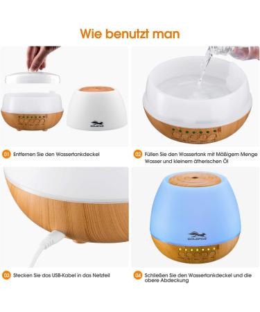 Aroma Diffuser 400ml | Goldfox Ultrasound Humidifier & Fragrance Lamp | 7-Color LED Night Light for Office Yoga Spa & More - Buy Online on GoSupps.com