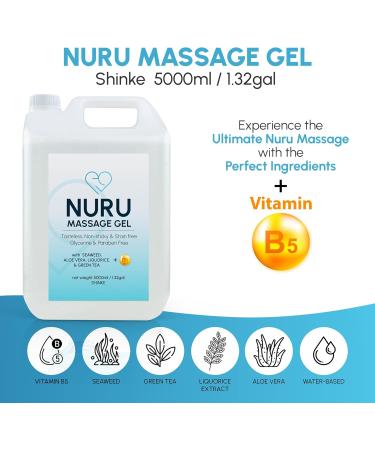 Japanese Nuru Massage Therapy Gel - Aloe Vera Seaweed Green Tea & Vitamin B5 (1.32 Gal) - International Shipping - Buy Online on GoSupps.com