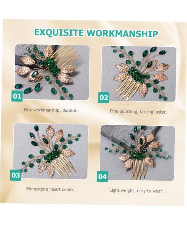 MAGICLULU Rhinestone Tuck Comb Bridal Hair Comb Leaf Hair Accessories Rhinestone Hair Accessories Leaf Hair Comb Hanfu Hair Accessories Chinese Hair Accessories Bridal Hair Accessories - Buy Online on GoSupps.com