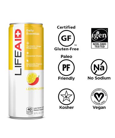 LIFEAID Vitality Blend - Daily Vegan Vitamins with Turmeric for Inflammation Relief | 12-Pack Healthy Soda Replacement - Buy Online on GoSupps.com