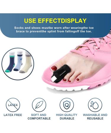 2pcs Toe Splints for Straightening - Toe Brace for Hammer Toes & Bent Toes - Black (2 Styles) - Buy Online on GoSupps.com
