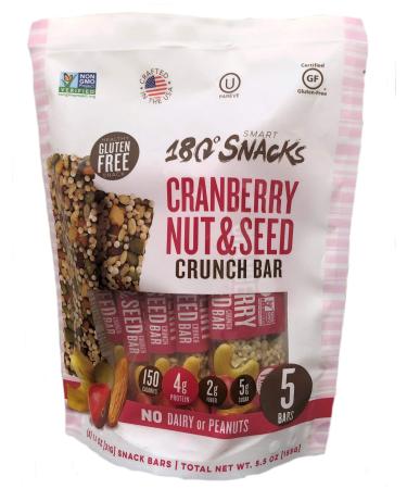 180 Snacks Fruit Nut & Seed Crunch Bar 1 Pack, 5 Snack Bars (Cranberry) Cranberry,Almond