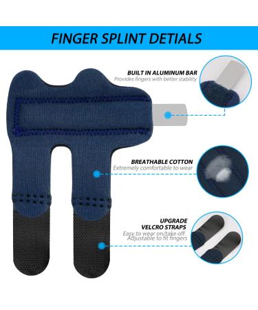 Echify Adjustable Finger Splints - 2-Pack Trigger Finger Orthosis with Aluminum Support for Arthritis & Injuries - Buy Online on GoSupps.com