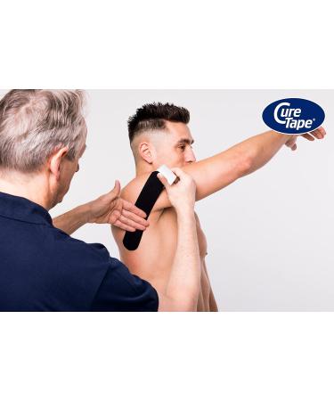 CureTape Classic Black Waterproof Kinesiology Tape | Best Adhesion Medical K-Tape for Athletes | Waterproof Muscle Tape for Enhanced Performance & Faster Recovery - Buy Online on GoSupps.com