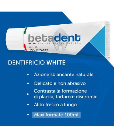 Betadent White Gums - Gentle Teeth Whitening Fresh Breath & Anti-Plaque Effect - Tartar Control 100ml - Buy Online on GoSupps.com