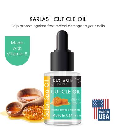 Karlash Salon Spa Brush On Cuticle Oil 0.5 oz - Milk and Honey Infused, Vitamin E Enriched for Healing and Moisturizing - Buy Online on GoSupps.com