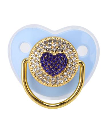 Buy Heart Shaped Baby Pacifier with Shiny Rhinestones - Soft Light Infant Nipple (Blue) | International Shipping - Buy Online on GoSupps.com