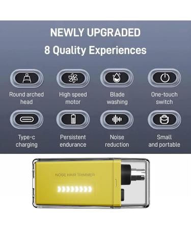 Nose Hair Trimmer Rechargeable Nose Trimmer | Waterproof Ear Trimmer and Body Grooming Portable Nose Clippers for Men Yellow - Buy Online on GoSupps.com