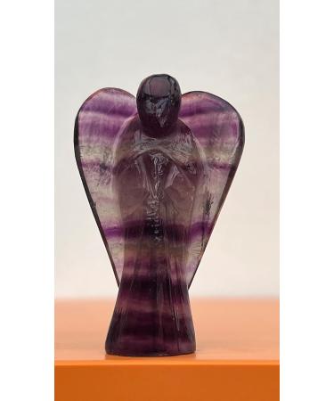 Yashcrystals Crystal Healing Gemstone Pocket Guardian Angels Reiki Powers 45mm to 50mm(Approx 2") Hand Carved (Purple Fluorite) - Buy Online on GoSupps.com