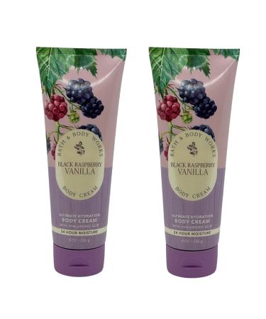 Bath and Body Works Gift Set of of 2 - 8 oz Body Cream - (Black Raspberry Vanilla) Multicolor