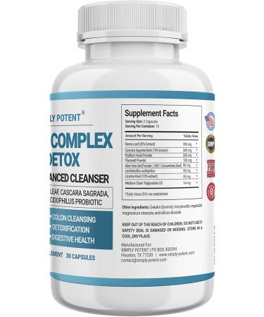 Simply Potent Natural Colon Cleanse - Gentle Colon Cleanser Supplement for Digestive Health - Supports Detoxification and Regularity - 60 Capsules - Buy Online on GoSupps.com