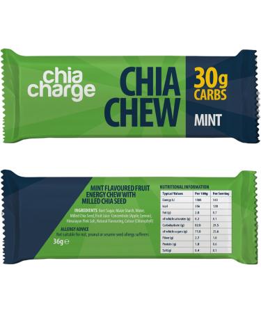 Chia Charge High Energy Chews for Running Cycling Hiking Fitness and Sports Gel and Drink Alternative with Pink Himalayan Salt and Milled Chia Seeds 30g Carbs (Mint 4 Pack) Mint - 4 Pack - Buy Online on GoSupps.com
