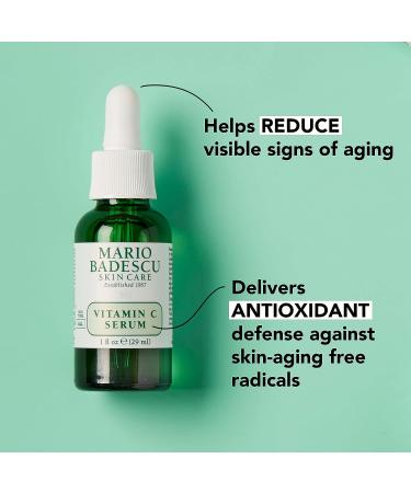 Mario Badescu Vitamin C Serum | Lightweight Serum for All Skin Types with Vitamin C & Sodium Hyaluronate | Visibly Reduces Aging Signs | 1 Fl Oz - Buy Online on GoSupps.com