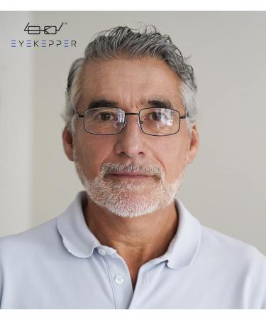 Eyekepper 3-Pack Large Metal Reading Glasses for Men - Rectangular Spring Temple +1.50 Black - Buy Online on GoSupps.com