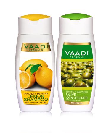Vaadi Herbals Dandruff Defense Lemon Shampoo 110ml with Olive Conditioner 110ml